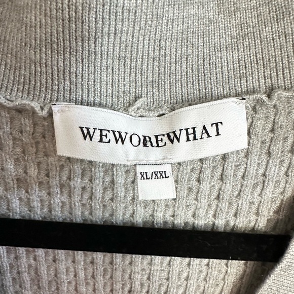WEWOREWHAT XL/XXL Varsity woman grey cable knit soft quiet luxury cardigan - Picture 8 of 16